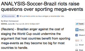 Analysis on Brazil sporting mega-events